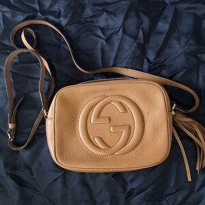 Gucci calfskin soho Disco Tan Leather Crossbody Bag